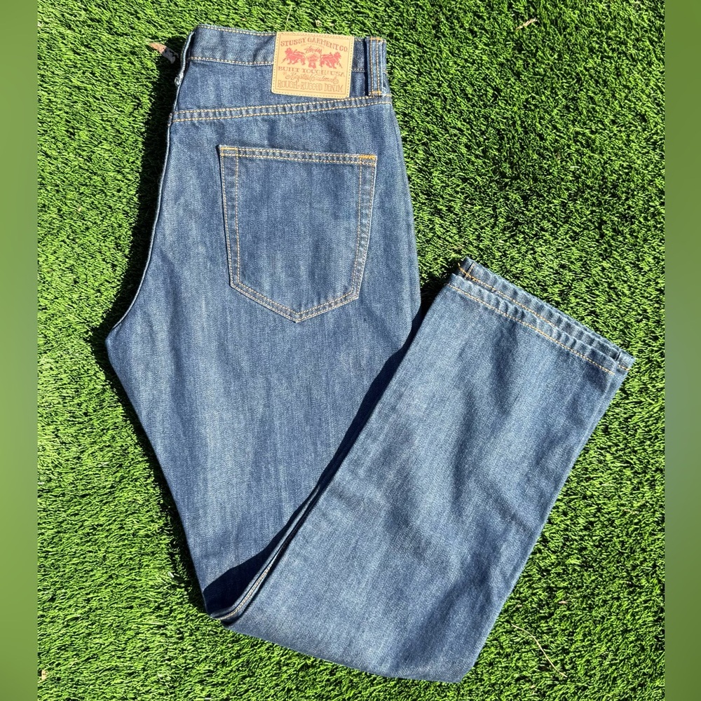 Stussy Straight-Leg Blue Denim Jeans
